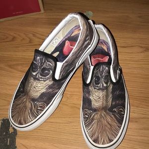 Vans Custom Culture Bear Slip-Ons size 8